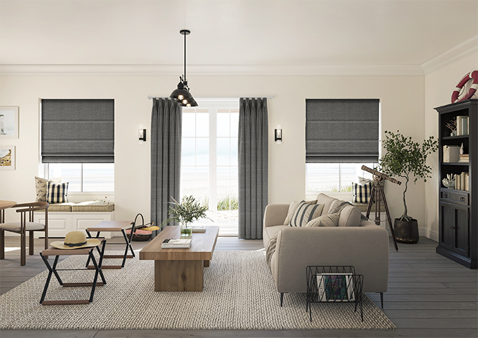 Jakarta, Mafic Grey - Motorised Roman Blind - Image 8